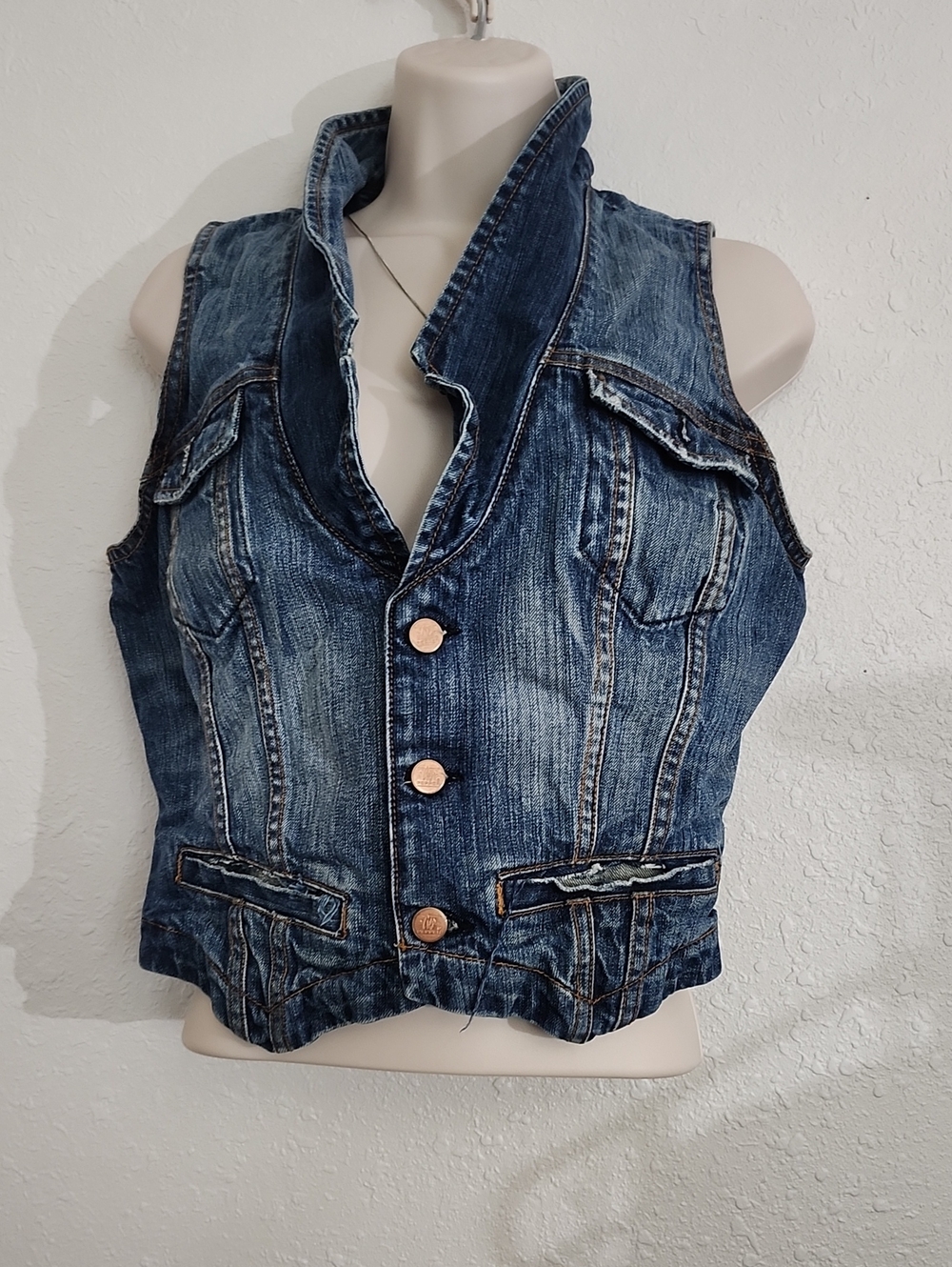Chip & Pepper Blue Denim Jacket with Leather Brand Patch